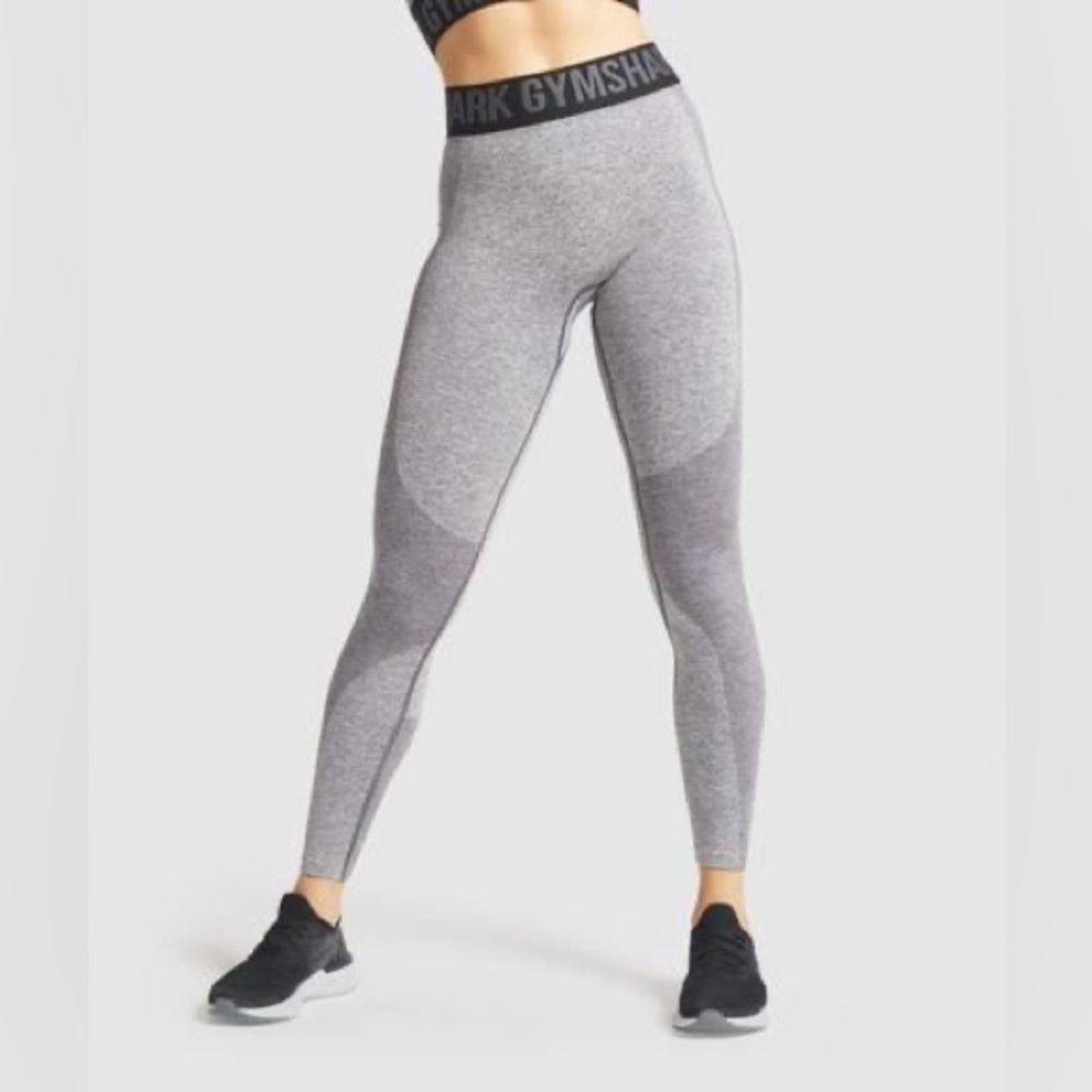Gymshark Flex Leggings - Charcoal Marl/Black Size L